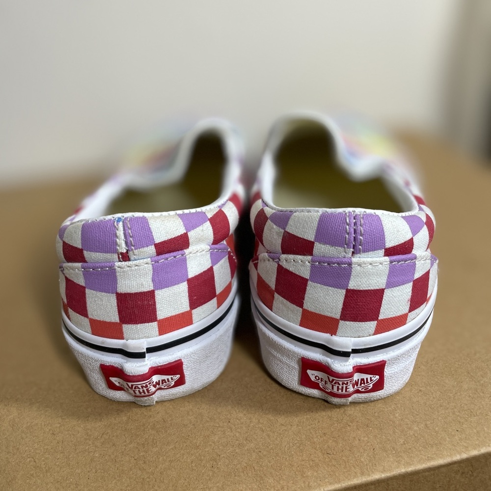 Multi Colored Checkered Vans Size 6 - Picture 4 of 5